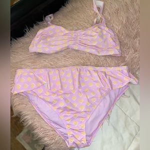 Stoney Clover and Target Collab-Lavender w/ Orange Hearts Plus Size 3x Bikini